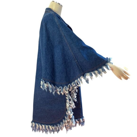 RAMA vintage denim poncho jacket - Picture 2 of 13
